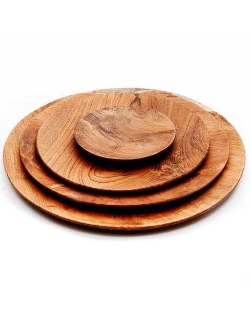 Assiette ronde Teak Root beige - D.24.5 cm