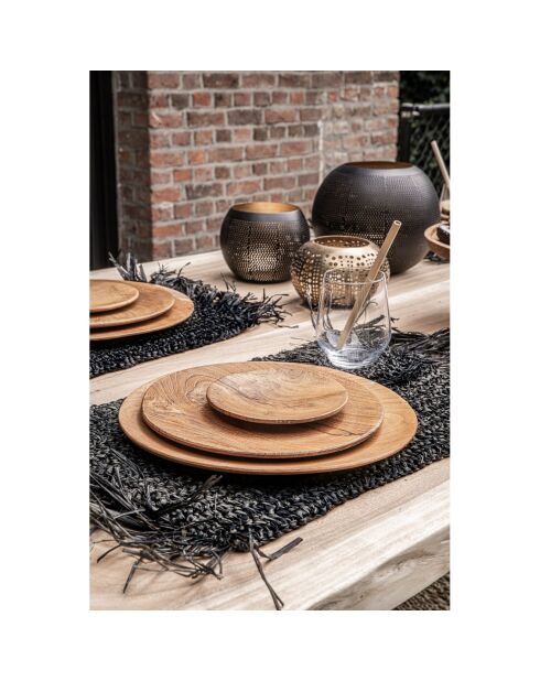 Assiette ronde Teak Root beige - D.34.5 cm