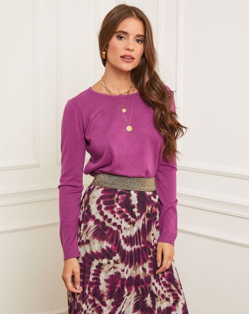 Pull Enola en Maille mélangée prune