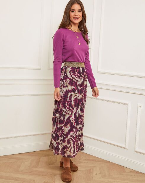 Pull Enola en Maille mélangée prune