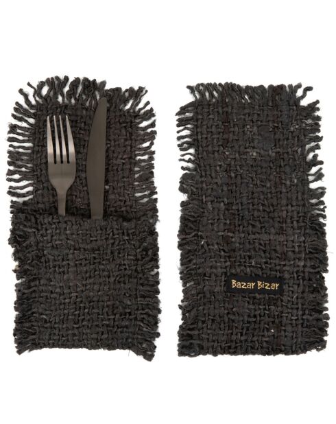 4 Porte-couverts Oh My Gee noir/bleu - 13x25 cm