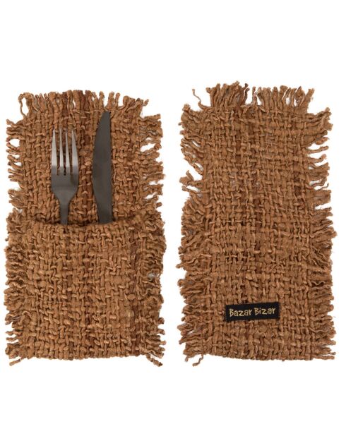 4 Porte-couverts Oh My Gee marron - 13x25 cm