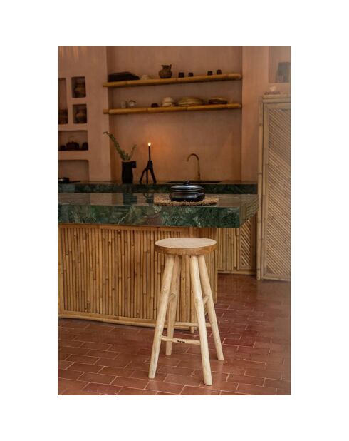 Sgabello da bar beige Kedut - 35x35x75 cm
