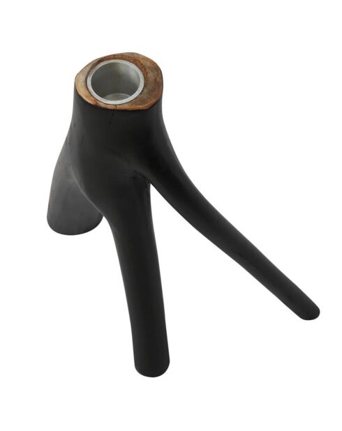 Portavelas negro Triple Twig - 20x20x20 cm