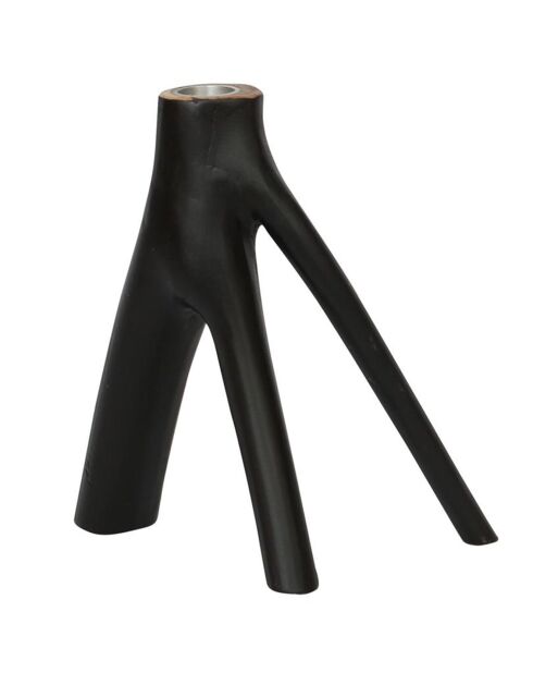 Portavelas negro Triple Twig - 20x20x20 cm