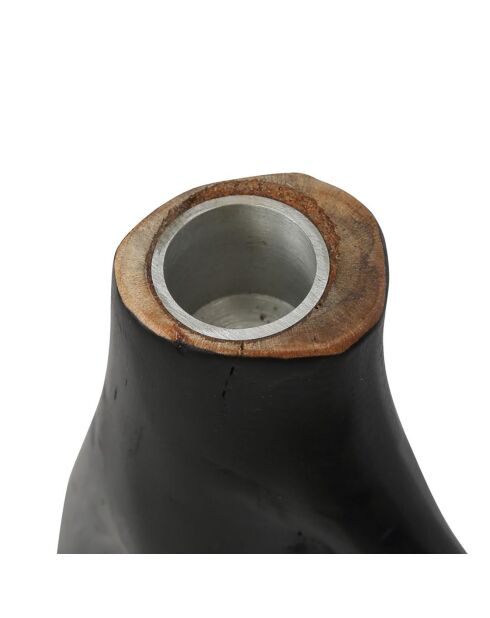 Portavelas negro Triple Twig - 20x20x20 cm