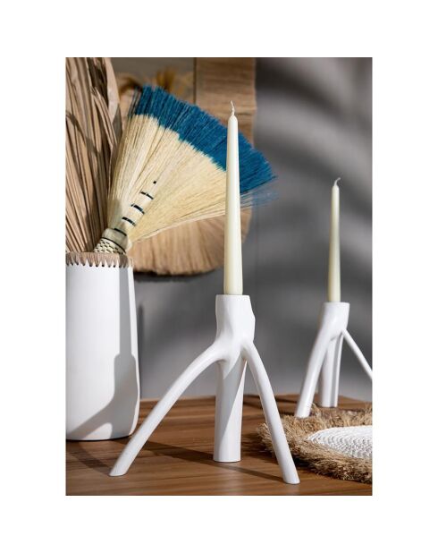 Portacandele Triple Twig bianco - 20x20x20 cm