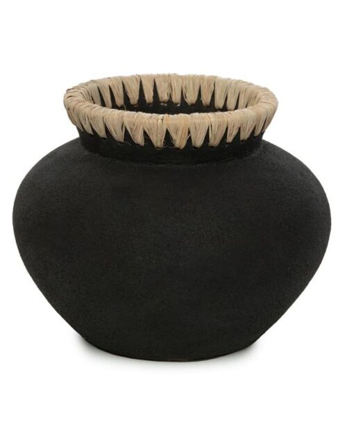 Vase Styly S noir/beige - D.25xH.19 cm