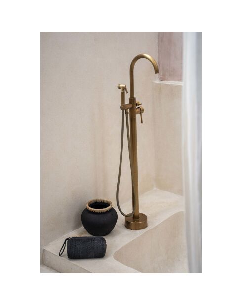 Vase Styly S noir/beige - D.25xH.19 cm