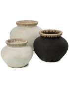 Vase Styly S noir/beige - D.25xH.19 cm