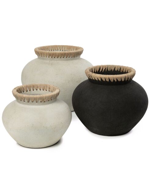 Vase Styly S noir/beige - D.25xH.19 cm