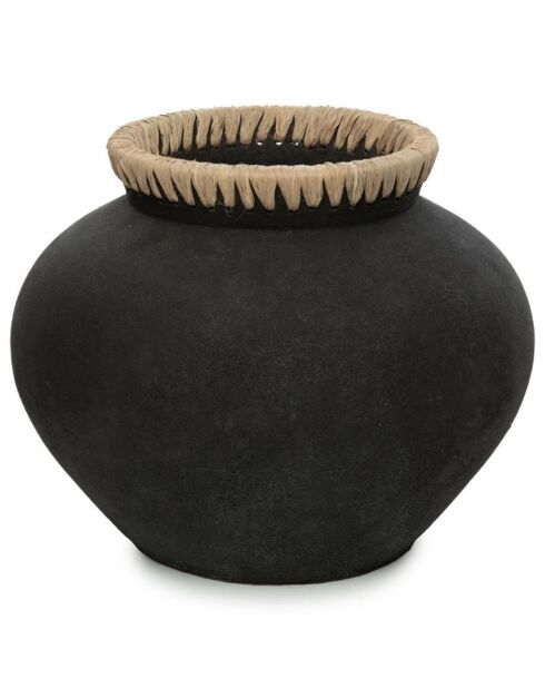 Vase Styly M noir/beige - D.29xH.23 cm