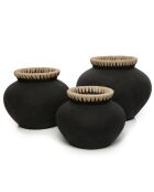 Vase Styly M noir/beige - D.29xH.23 cm