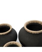 Vase Styly M noir/beige - D.29xH.23 cm