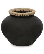 Vase Styly L noir/beige - D.33xH.27 cm
