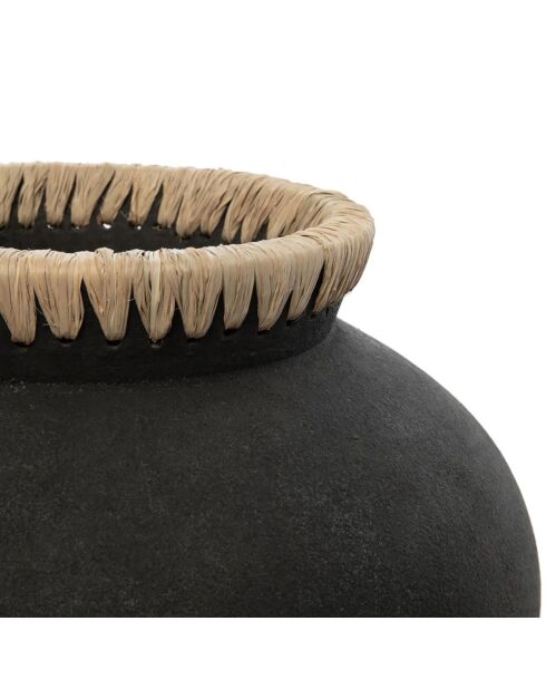 Vase Styly L noir/beige - D.33xH.27 cm