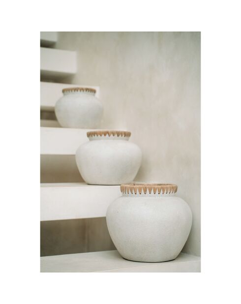Vase Styly S gris/beige - D.25xH.19 cm