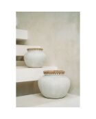 Vase Styly M gris/beige - D.29xH.23 cm