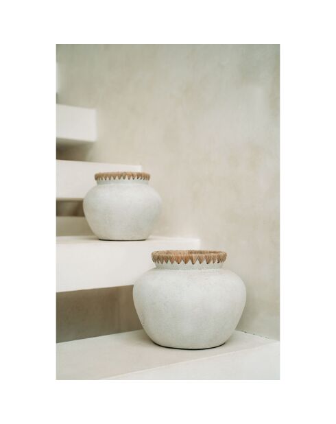 Vase Styly M gris/beige - D.29xH.23 cm