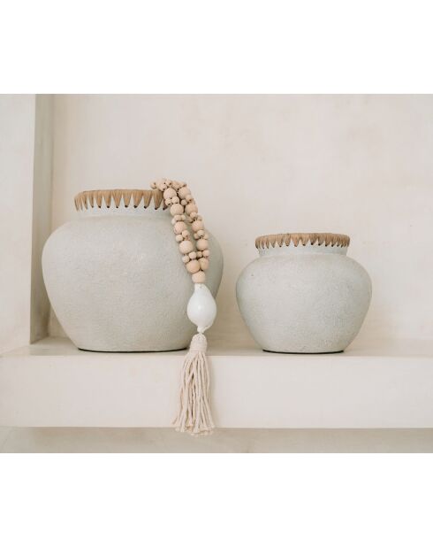 Vase Styly M gris/beige - D.29xH.23 cm