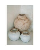 Vase Styly M gris/beige - D.29xH.23 cm