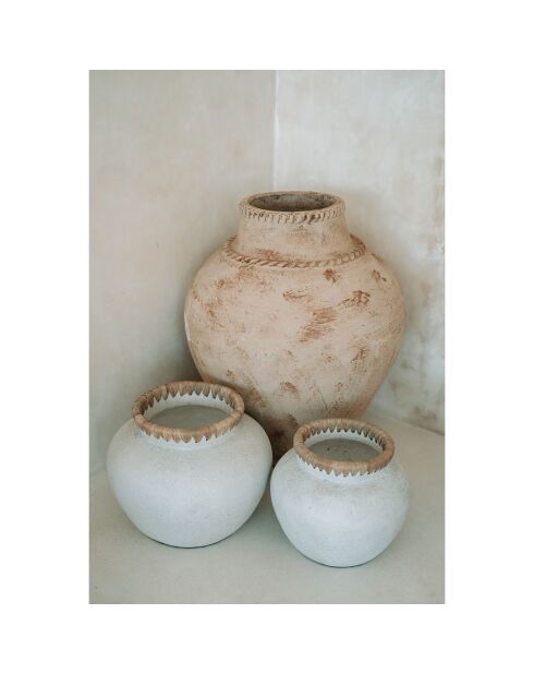 Vase Styly M gris/beige - D.29xH.23 cm