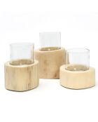 Trio de bougeoirs beiges