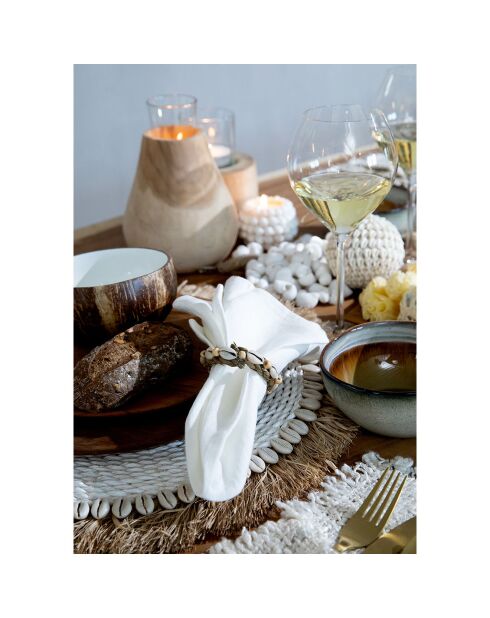 Bougeoir Candle Drop beige - D.15xH.16 cm