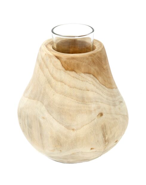 Bougeoir Candle Drop beige - D.15xH.16 cm