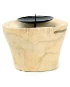 Bougeoir Candle Pin beige/noir - 10x10x8 cm