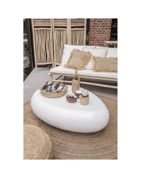 Candle Pin kaarshouder beige/zwart - 10x10x8 cm