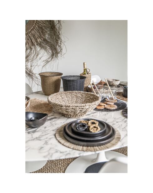 Piatto in terracotta bruciata nera - D.26 cm