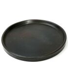 Assiette en terre cuite brulée noire - D.26 cm