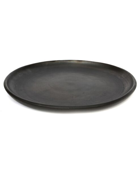 Assiette classique en Terracotta brulée noire - D.30 cm