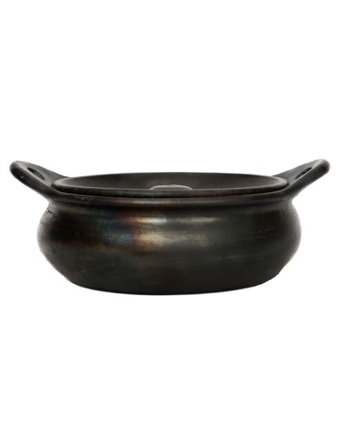 Plat Pot brulé noir - 26x21x10 cm