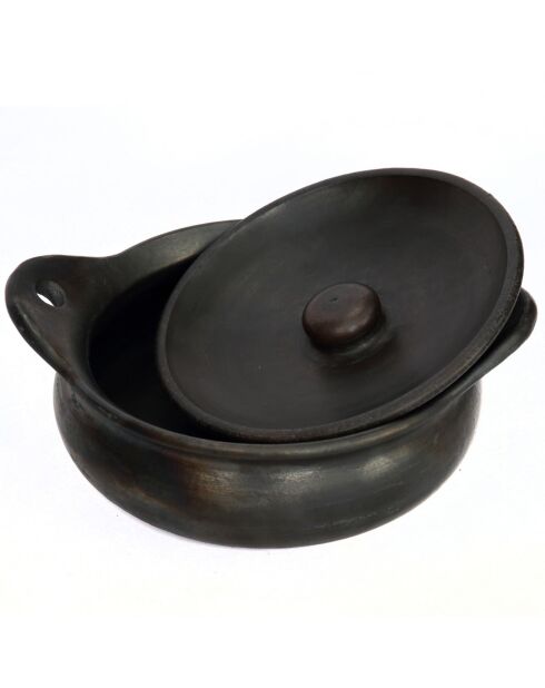 Plat Pot brulé noir - 26x21x10 cm