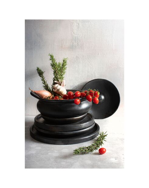 Plat Pot brulé noir - 26x21x10 cm