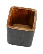 Vase Bondi Carré beige/noir - 12x12x14 cm