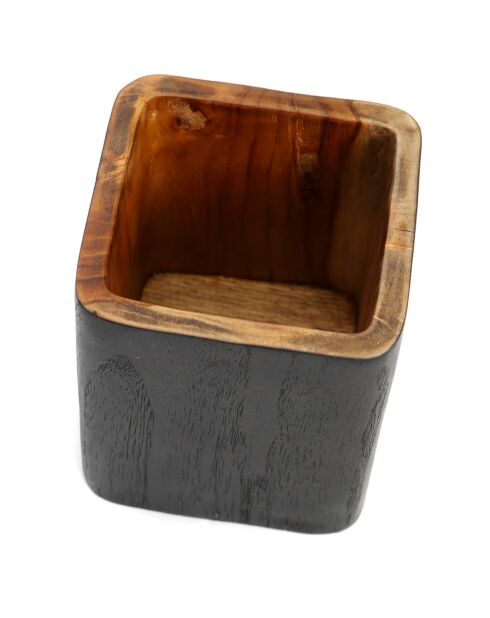 Vase Bondi Carré beige/noir - 12x12x14 cm