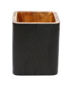 Vase Bondi Carré beige/noir - 12x12x14 cm