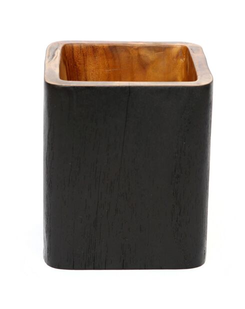 Vase Bondi Carré beige/noir - 12x12x14 cm