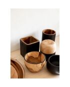 Vase Bondi Carré beige/noir - 12x12x14 cm
