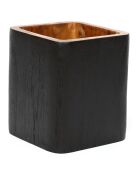 Vase Bondi Carré beige/noir - 12x12x14 cm