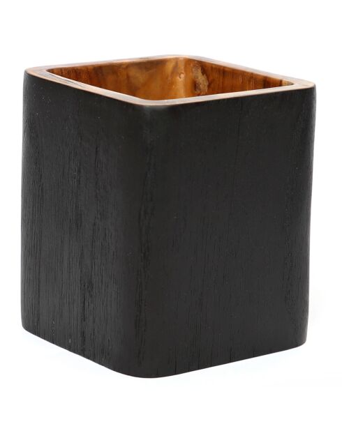 Vase Bondi Carré beige/noir - 12x12x14 cm