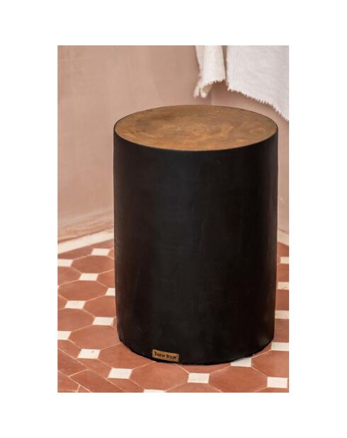 Tabouret Tribe beige/noir - 30x30x40 cm