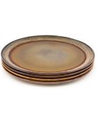 4 Assiettes plates Comporta marron - D.28 cm