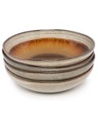 4 Assiettes à pâtes Comporta multicolores - D.22xH.5 cm