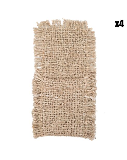4 Porte-couverts Oh My Gee beige - 13x25 cm