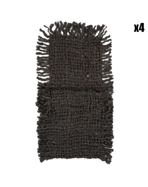 4 Porte-couverts Oh My Gee noir/bleu - 13x25 cm