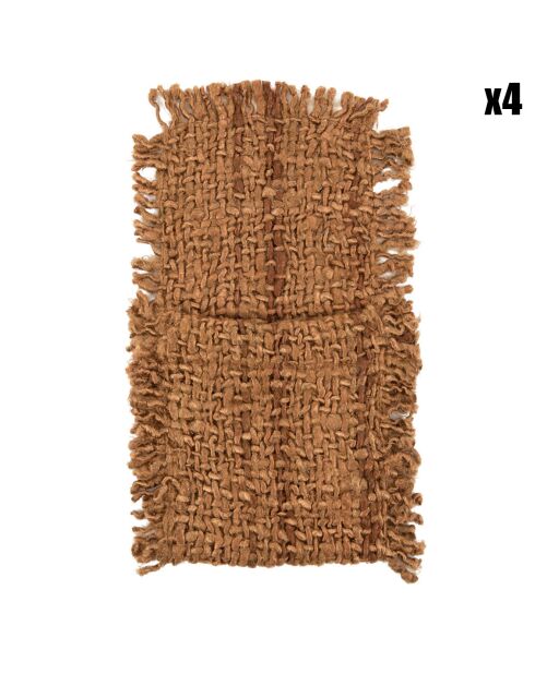 4 Porte-couverts Oh My Gee marron - 13x25 cm